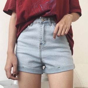 Light Blue denim shorts